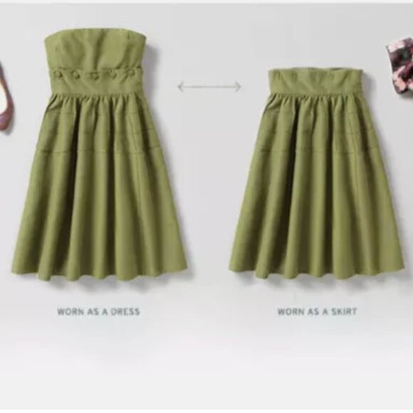 Anthropologie Maeve Retro Button Belted Two Piece Dress, Size 4 - Picture 6 of 6